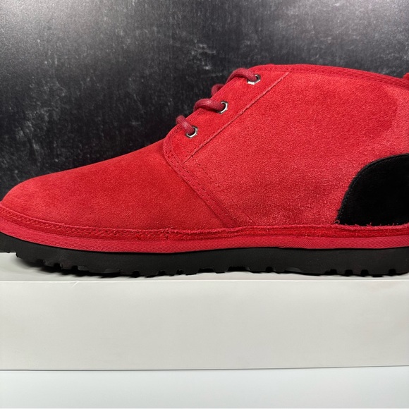 UGG NEUMEL GRAPHIC OUTLINE MENS CHUKKA BOOTS SIZE 11 SUEDE WOOL RED BLACK NEW - Picture 8 of 10